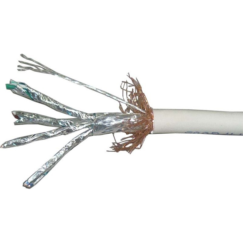 Cat.7 nätverkskabel, RJ45, STP, skärmad, Grå, 1m