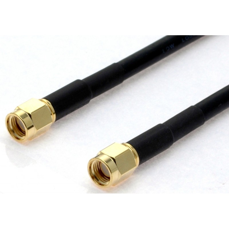 RSMA male to RSMA male coax cable, 50 ohm, black, 1.0 m for Access Point