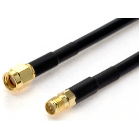 RSMA hane till RSMA hona koaxialkabel, 75 ohm, svart, 1 m