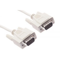 Null modem RS232 com Serial cable with 2 x DB9 male, 28 AWG 2.0 m