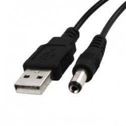 USB 2.0 ladekabel, 5,5 2,1 mm til DC 5 volt jackstik han-hanforUSB ...