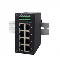 8 ports Gigabit switch RJ45, DIN, IP30 - Unmanaged, 9-48VDCfor6 - 9...