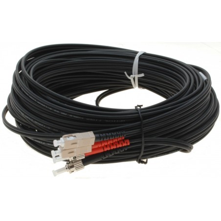 Armerad fiberkabel, Multimode, SC-ST, 25m, 62,5 / 125my, Black, LSZH, Duplex
