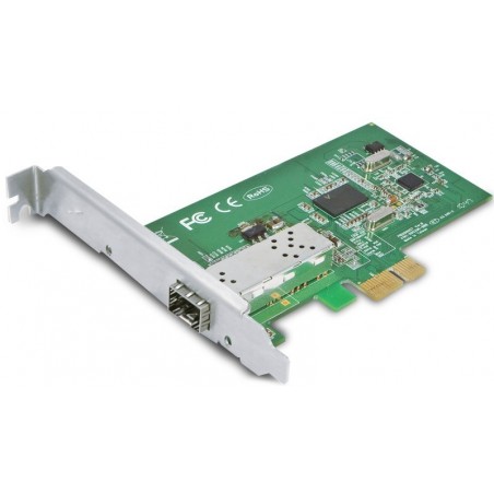 PCI Express Net-kort för 1000Mbit Fiber SFP. Single Mode eller Multi Mode. Upp till Win 7