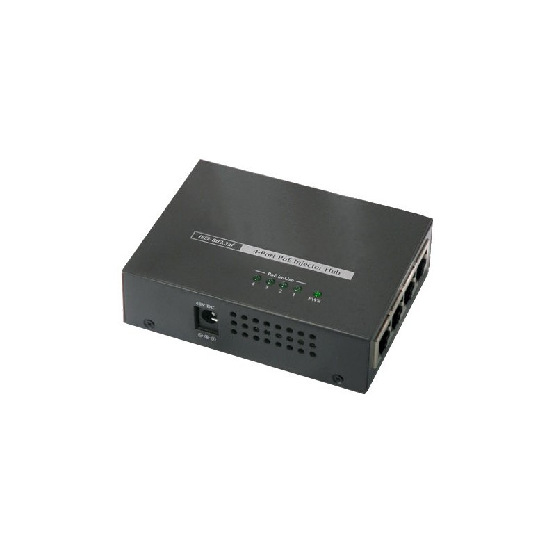 ETH-POEGH supplies up to 4 LAN networks with PoE+ for e.g. IP cameras