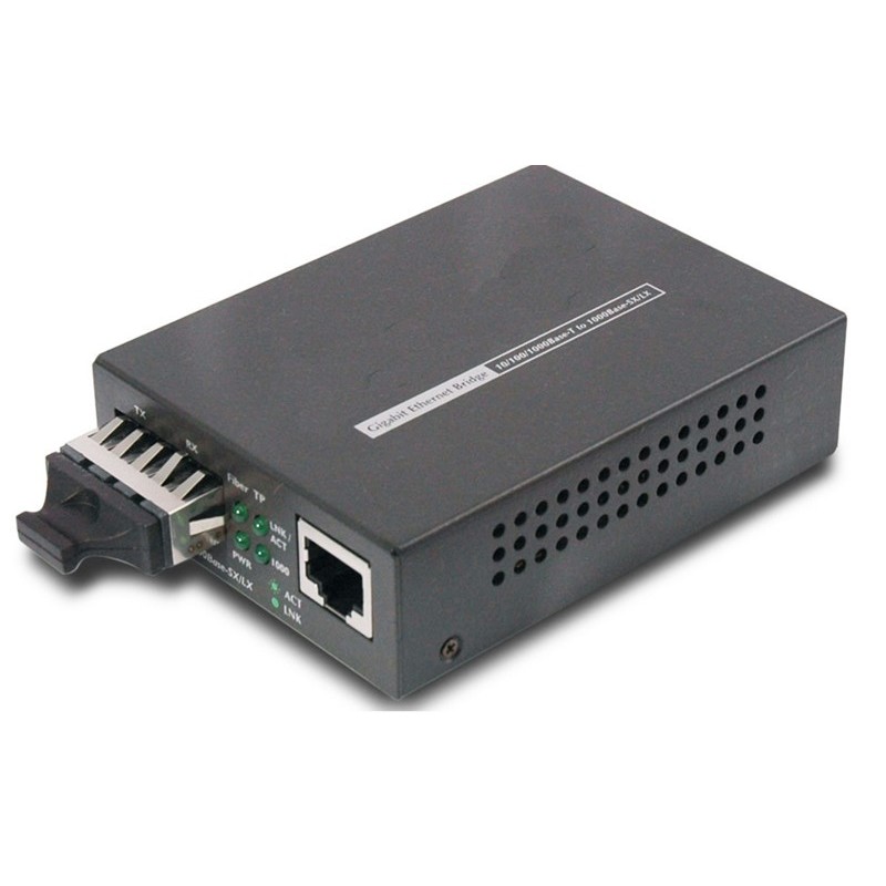 Media converter RJ45 to fiber, RJ45 10/100/1000Mbit, Fiber 1000Mbit Multi Mode