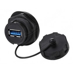 Vattentät USB3.0 A-A och-hona honkontakt till chassit, IP68 väl försluten.