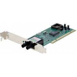 100 Mbit PCI Fiber Net card with ST connector, 3.3 / 5V PCI, 32bit. Multi Mode