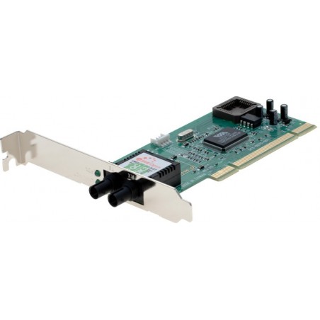 100 Mbit PCI Fiber Net-kort med ST-kontakt, 3,3 / 5V PCI, 32bit. Multi Mode