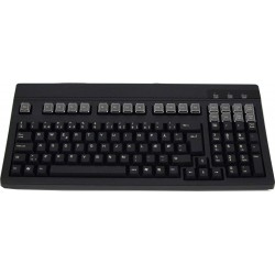 Black keyboard for USB - 104 keys - Nordic character set. 21 transparent button hoods