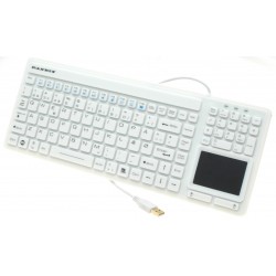 Silicone keyboard Waterproof IP68 Medico with TouchPad Withstand alcohol cleaning hospitals and laboratory keyboard - white