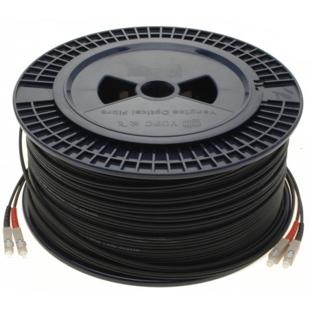 Stålarmeret fiberkabel i multimode - 100 meter - 50/125my - Sort