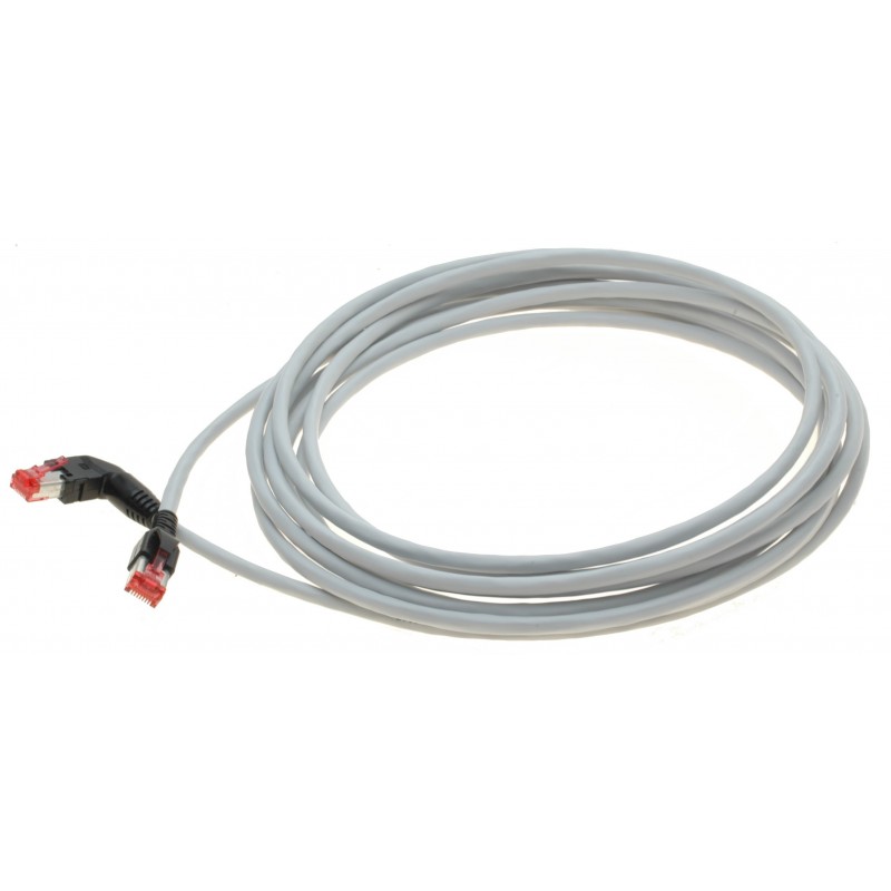 90 ° angled RJ45 Cat. 6 network cable - STP - Gray - 5m - DANBIT