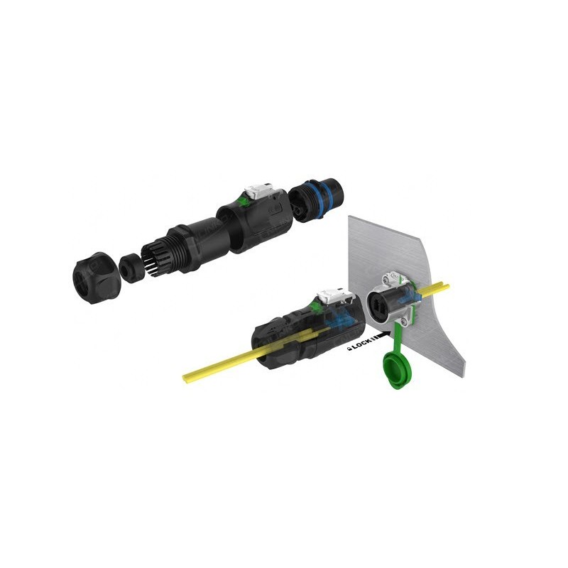Waterproof IP67 bulkhead / panel reviewing connectors and cable connectors