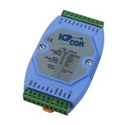 ICP DAS I-7016 Module with 2 x analog input for strain gauge 4-wire, 1 x excitation OUT 0 - + 10VDC, 1 x DI and 4 x Do, RS485