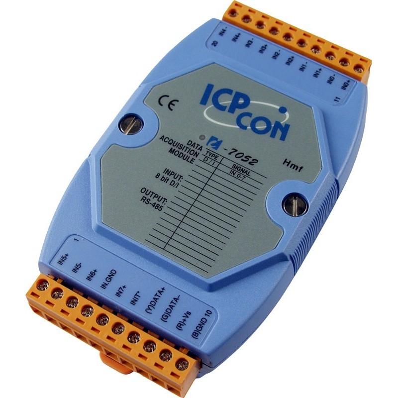 ICP DAS I-7052 module with 8 optoisulated digital inputs. 6 is balanced and 2 with a common gnd.
