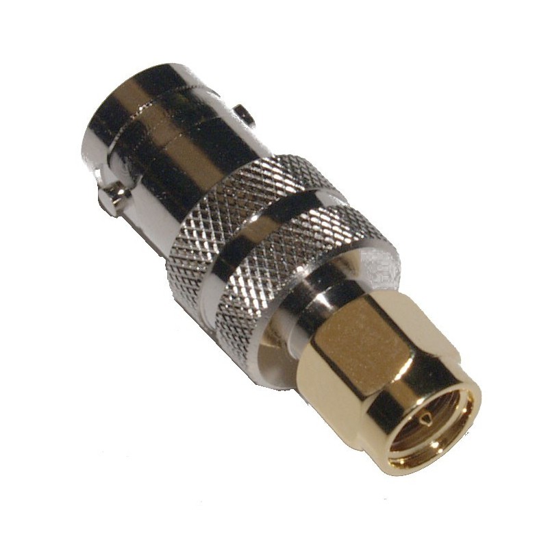 Adapter BNC female to SMA male.