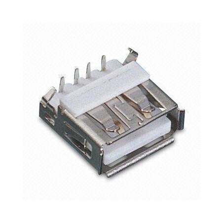 USB 2.0 A honkontakt. Lödterminaler för PCB-montering