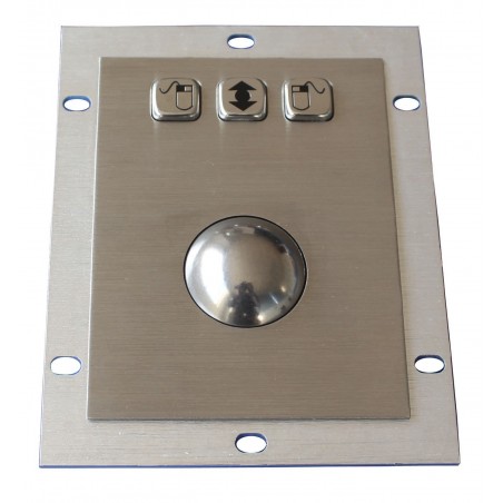 IP65 laser trackball 1200 dpi stål för inbyggnad. USB / PS/2