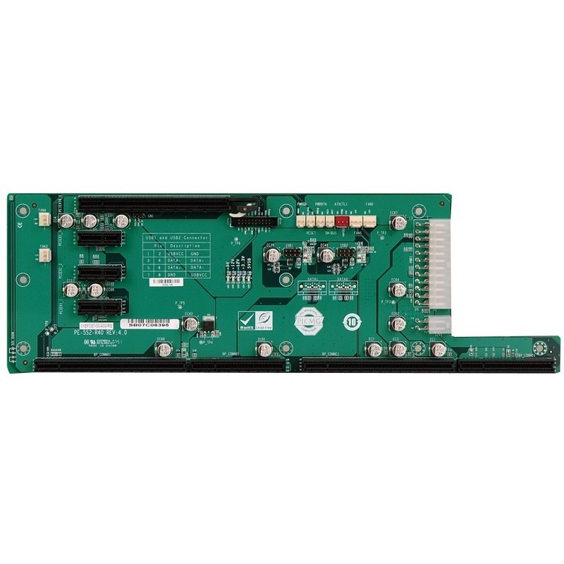 5 slot backplane PCIexpress with 1 x 16, 3 x 1 PXIe slot. IEI PE-5S2-R40