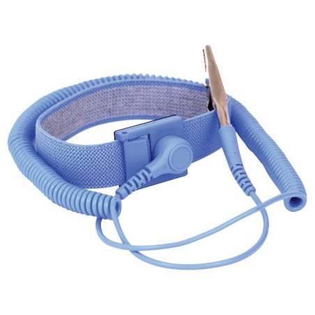 ESD armband med spiralkabel och krokodillip