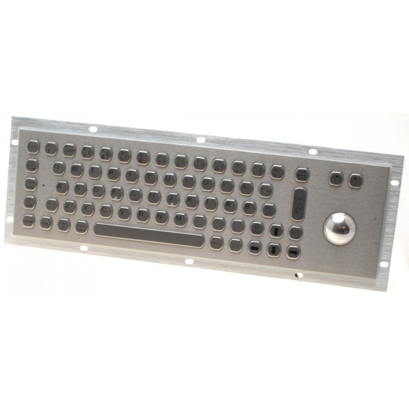 Metal keyboard for installation with Track Ball Stainless steel IP65 USB