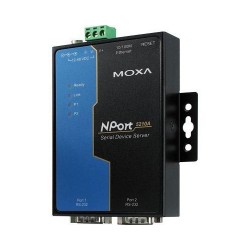 Serielportserver, 2 porte, 10Mb LAN, 100Mb LAN, RS-232, DC strøm, M...