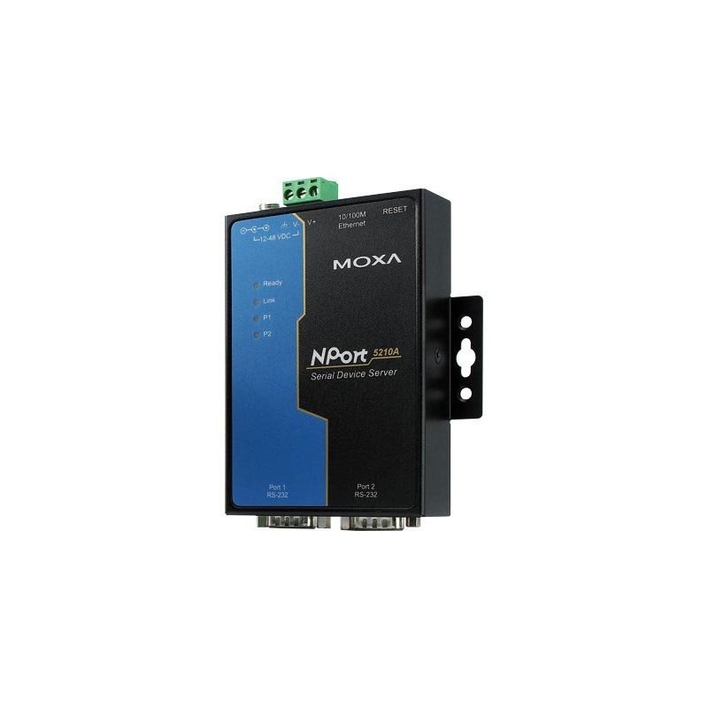 Serielportserver, 2 porte, 10Mb LAN, 100Mb LAN, RS-232, DC strøm, M...