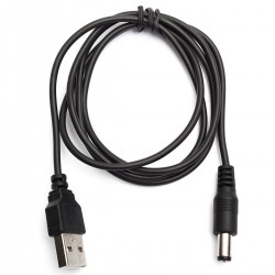 USB 2.0 ladekabel, 5,5 2,1 mm til DC 5 volt jackstik han-hanforUSB ...