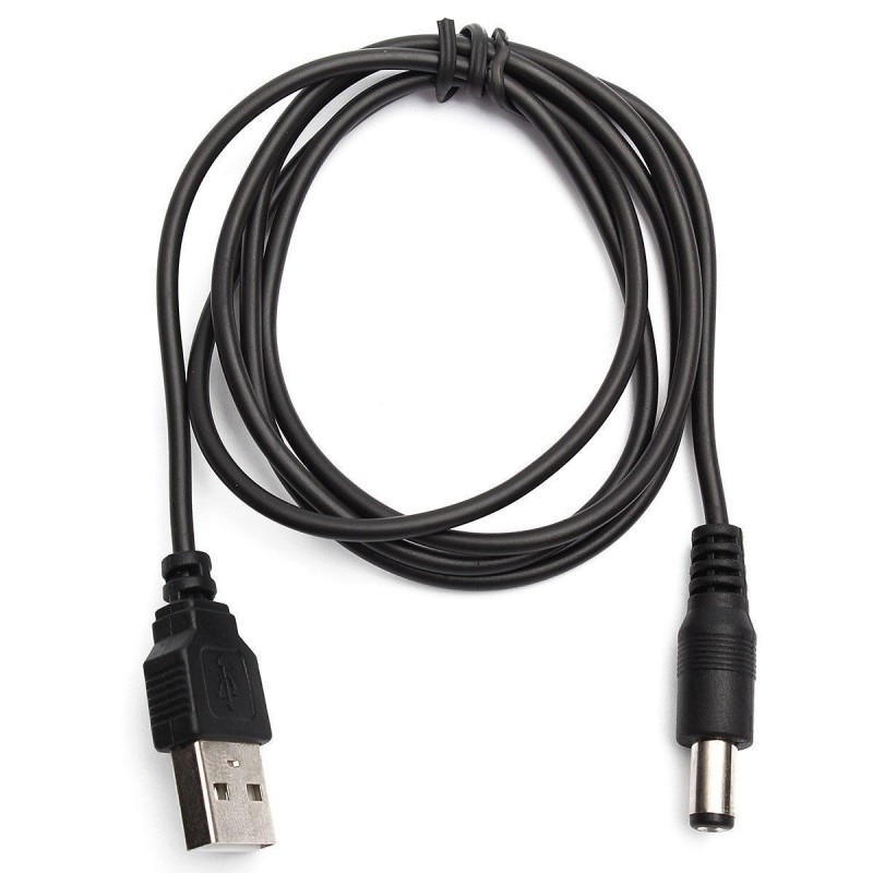 USB 2.0 ladekabel, 5,5 2,1 mm til DC 5 volt jackstik han-hanforUSB ...
