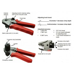 Crimping pliers for POF (Polymer Optical Fiber) - With adjustable depth from 1 to 2 mm