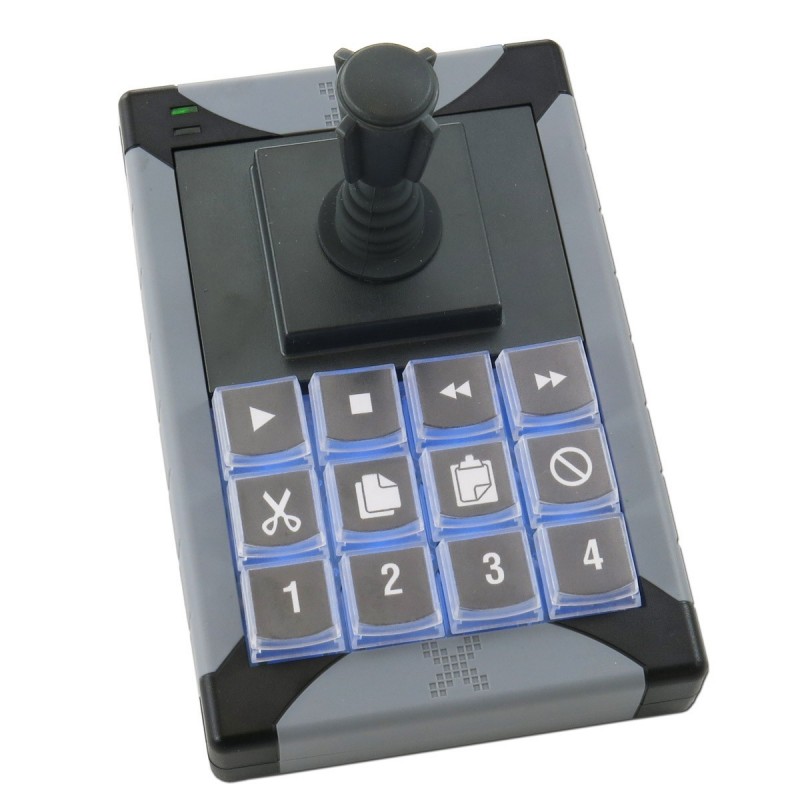 X-KEYS - 12 programmable keys with X, Y, Z. joystick for USBX-KEYS XK-0983-UAJ12-R