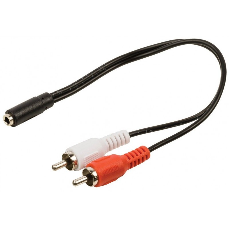 Phono cable with 3.5mm minijack she for 2x RCA Phono (20 cm) - DANBIT