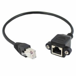 60cm 8pin RJ45 Kabel Han till hon Skruv Patrel Mount Ethernet LAN Network 8 Pin Extension Cable