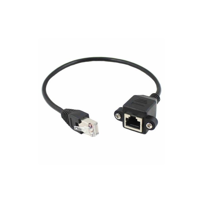 60cm 8pin RJ45 Kabel Han till hon Skruv Patrel Mount Ethernet LAN Network 8 Pin Extension Cable