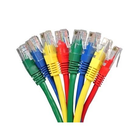 Nätverkskablar i längder om 1 till 100 meter i olika färger