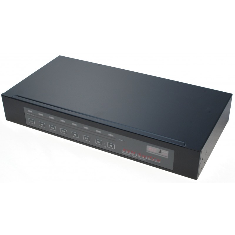 KVM omskiftiller till 8 pc'er med Dual DVI samtill lyd & USB