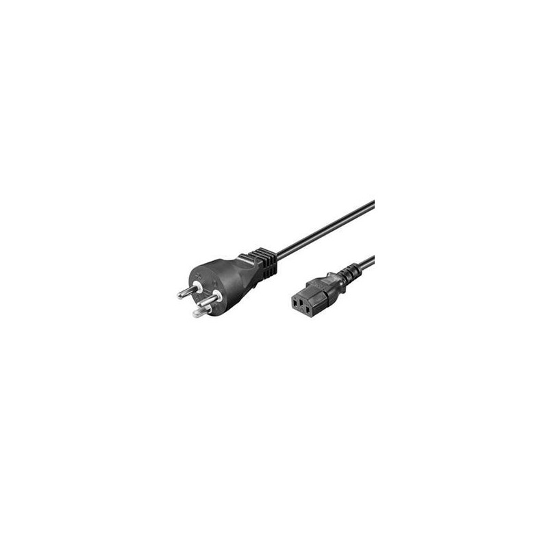 DK 230V power cable with plug with round pins and earth to C13