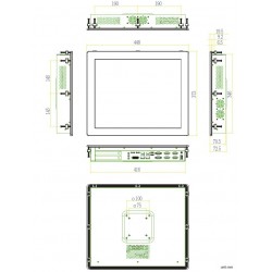 19\" Panel PC, Resisitve Touch, IP65 front, 6x COM, 6x USB, 6th Gen...