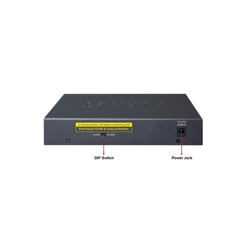 POE 6-ports switch 4 x 10/100/1000Mbit Gbit RJ45 + 2 upplänk