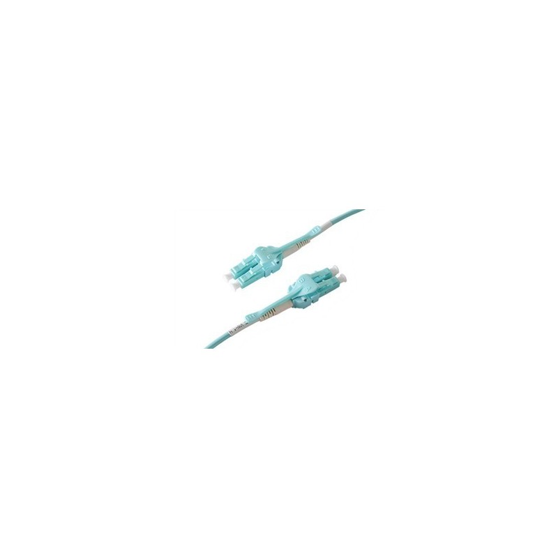 Uniboot Duplex Fiber Cable, 10m OM3 LC-LC, Aqua, 50/125μm
