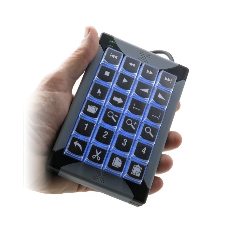 X-keys XK-24-USB-R, 24 key keyboard programmable - HID, macro to 1000 seats, USB, backlit