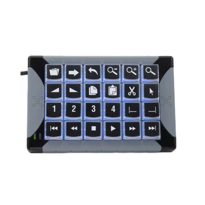 X-keys XK-24-USB-R, 24 tangenters tangentbord programmerbar - HID, makro till 1000 platser, USB, bakgrundsbelyst