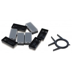 Black keyboard key with transparent cover.