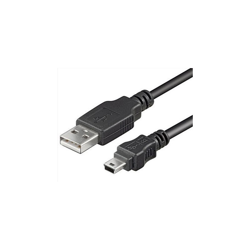 Mini USB cable, A male - mini B male, black 5.0 m