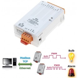 ICPDAS tPET-P2R2 är en modul med 2 x digitala ingångar (våta), 2 x strömreläutgångar Ethernet, 32-bitars räknare. PoE