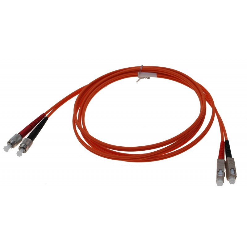 Fiberkabel SC-FC duplex, 62,5/125μm Multi Mode, OM1, 2meterforFC / ...