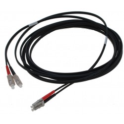 Armored fiber cable, multimode, LC-SC, 5m, 62.5 / 125, Black, LSZH, duplex