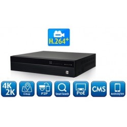 NVR recorder for 16 cameras with POE supply aswell MOBILE app for IOS and Android 4K