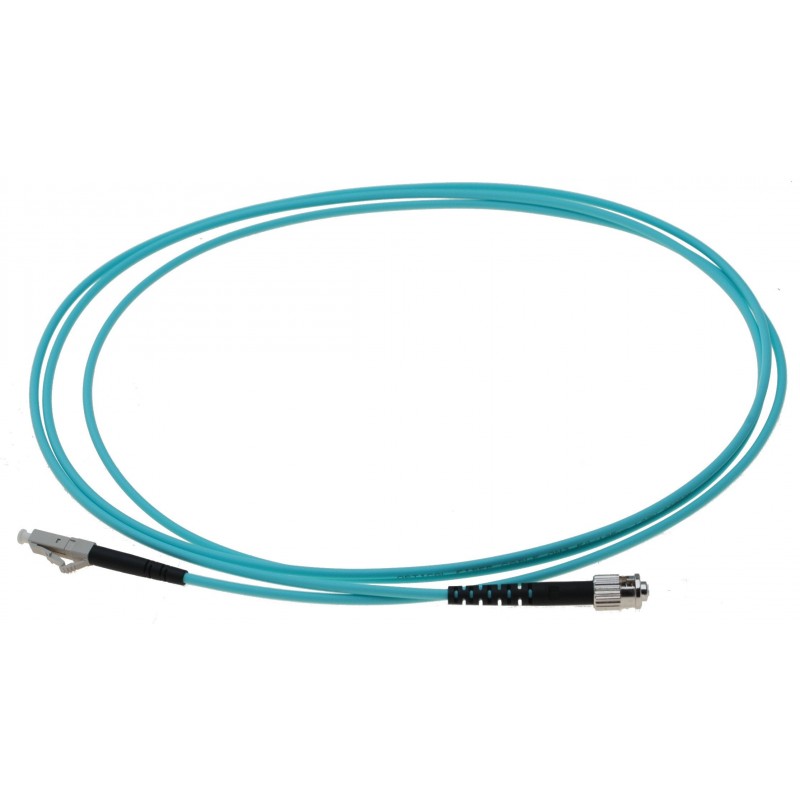 Omformer fiberkabel LC-ST, multimode, LSZH, Simplex, OM3, aqua, 2.0...